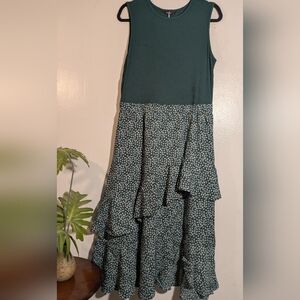 Chic Teal Sleeveless High-Low Dress